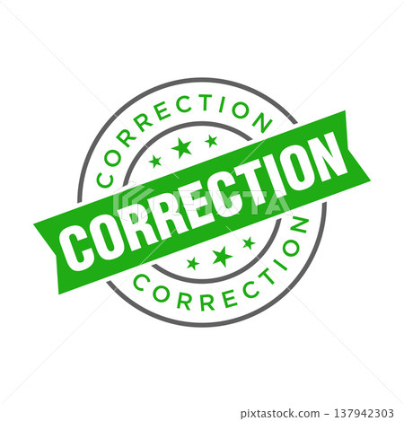 Correction Letter Rubber Stamp Template Design 137942303