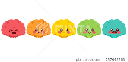 Brain Mascot with Energy Meter Scale Mental Energy Level Concept 137942363