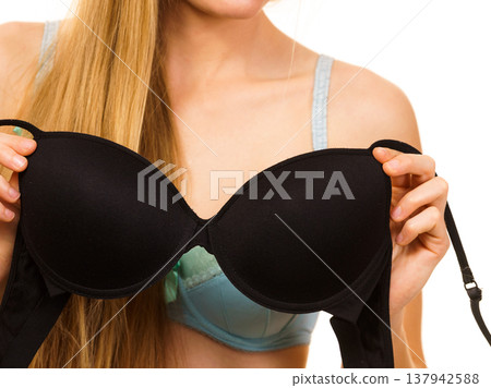 Woman choosing bra to wear 137942588