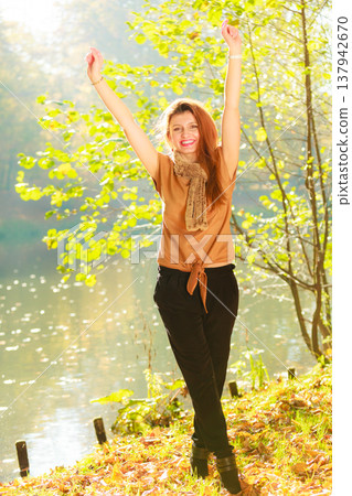 Young girl in forest 137942670