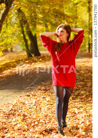 Young girl chilling in park. Young girl chilling in park. 137942700