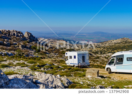 Caravan in Torcal de Antequera, Spain Caravan in Torcal de Antequera, Spain 137942908