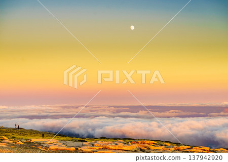 Clouds above mountain. Serra da Estrela in Portugal. Clouds above mountain. Serra da Estrela in Portugal. 137942920