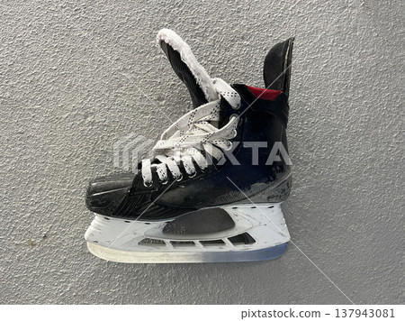 skate for ice on the gray background skate for ice on the gray background 137943081