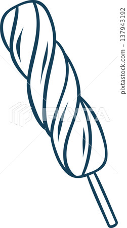 Doodle style fruit spiral ice pop with Mediterranean blue outline. Clean hand-drawn vector of refreshing summer treat for culinary projects or dessert packaging Doodle style fruit spiral ice pop with Mediterranean blue outline. Clean hand-drawn vector of refreshing summer treat for culinary projects or dessert packaging 137943192