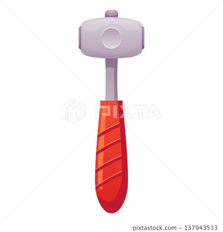 Surveyor equipment jackhammer, construction engineer tool with red handle, vector professional geological survey gear Surveyor equipment jackhammer, construction engineer tool with red handle, vector professional geological survey gear 137943533