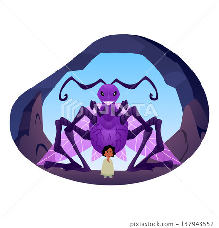 A huge purple insectoid monster with multiple llamas, wings, and a crying child in a cave. A huge purple insectoid monster with multiple llamas, wings, and a crying child in a cave. 137943552