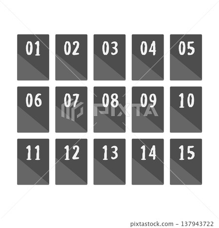 Set of illustrations for black table number tags 137943722