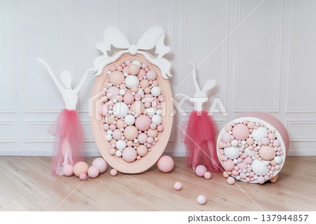 Graceful Ballerina Figurines And Soft Colored Decor Create Charming Display Environments 137944857