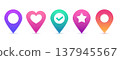 Gradient location pins set modern UI 137945567
