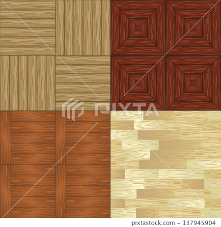 Vector set of seamless backgrounds a wooden parquet 137945904