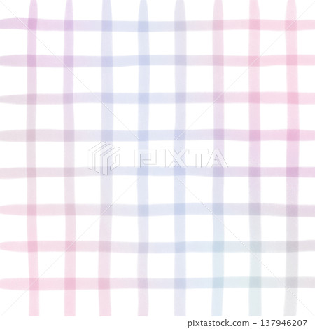 Pink Purple Gradient Plaid Gingham Madras Check Hand Drawn Background Pattern Overlay 137946207
