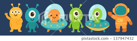 Alien cute monster with vector cartoon character for set funny halloween. Illustration isolated happy with alien comic kids for icon face animal. Fun little alien with toy vector art for cartoon Alien cute monster with vector cartoon character for set funny halloween. Illustration isolated happy with alien comic kids for icon face animal. Fun little alien with toy vector art for cartoon 137947432