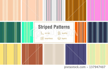 Striped pack developed for branding refresh. Menswear lines designs add style and identity. Vector files support updates. 137947487