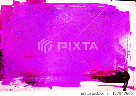 Vibrant abstract composition with lilac, purple layers ink from paint roller marks, isolated on white background. Distressed frame, artistic brush stroke Vibrant abstract composition with lilac, purple layers ink from paint roller marks, isolated on white background. Distressed frame, artistic brush stroke 137947606