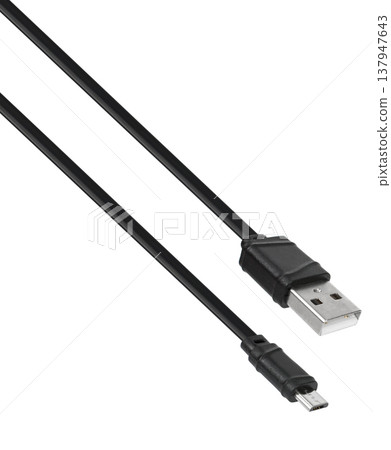 Cable and connector for USB, Micro USB, isolated on white background 137947643