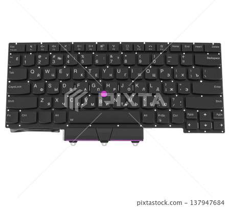laptop keyboard, laptop spare part, isolated on white background 137947684