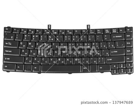 laptop keyboard, laptop spare part, isolated on white background laptop keyboard, laptop spare part, isolated on white background 137947689