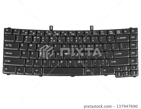 laptop keyboard, laptop spare part, isolated on white background 137947690