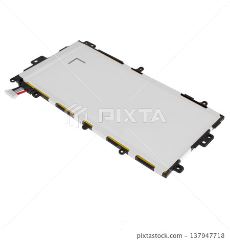 Battery for phone tablet, spare part for phone, on white background Battery for phone tablet, spare part for phone, on white background 137947718