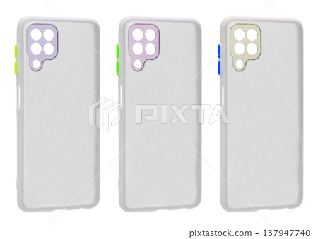 silicone phone case, phone accessory, on a white background 137947740