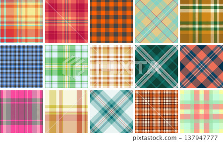 Versatile plaid bundle created for textile designers. The pack includes balanced tartan patterns ready for fabric printing. Vector format supports professional production. Versatile plaid bundle created for textile designers. The pack includes balanced tartan patterns ready for fabric printing. Vector format supports professional production. 137947777
