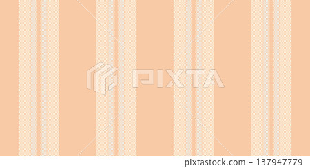 Living room background vertical texture, hunter pattern textile fabric. Shabby seamless vector lines stripe in orange and ivory colors. 137947779