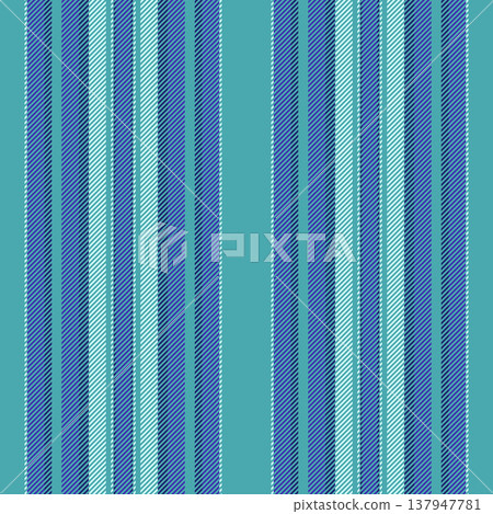 Fodel lines seamless vector, us background pattern textile. Tolf fabric stripe texture vertical in cyan and indigo colors. 137947781