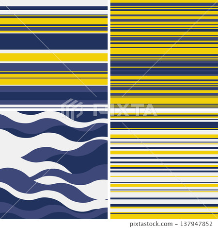 Colorful abstract vector set of striped backgrounds providing ready solutions for packaging, posters, textiles, wallpapers, and online design. 137947852