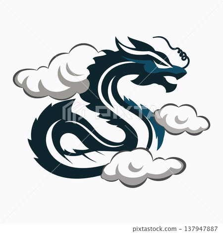 Dragon cloud logo vector design 137947887