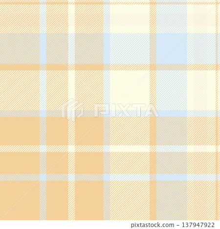 Heritage texture tartan vector, ribbon pattern background textile. Vichy seamless fabric check plaid in amber and light yellow colors. 137947922