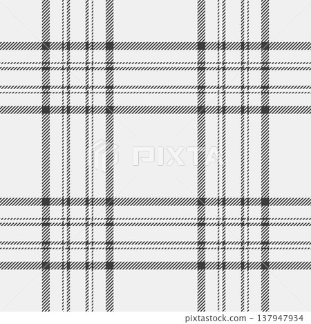 Order pattern check textile, setting fabric texture vector. Buffalo plaid background seamless tartan in white and grey colors. Order pattern check textile, setting fabric texture vector. Buffalo plaid background seamless tartan in white and grey colors. 137947934