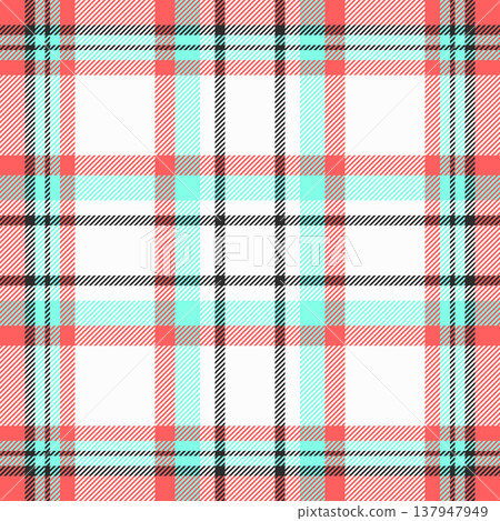 Fashion texture vector pattern, diwali fabric check plaid. Front background textile seamless tartan in white and red colors. Fashion texture vector pattern, diwali fabric check plaid. Front background textile seamless tartan in white and red colors. 137947949