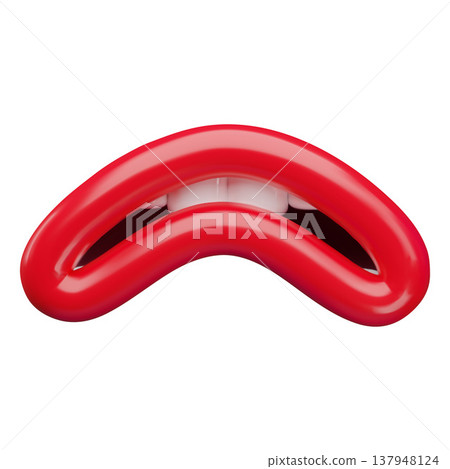 Sad mouth expression, vector cartoon 3D disappointed character open mouth, dissatisfied comic funny red lips and teeth Sad mouth expression, vector cartoon 3D disappointed character open mouth, dissatisfied comic funny red lips and teeth 137948124