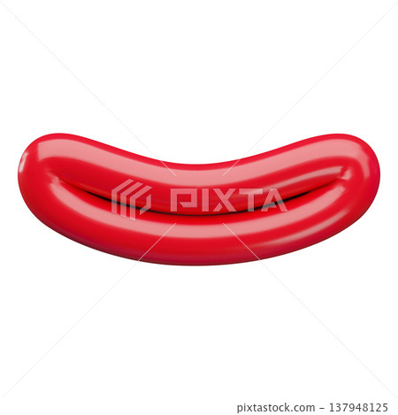 Laugh mouth expression, vector cartoon smile closed mouth, comic funny red lips 3D plastic style facial excitement Laugh mouth expression, vector cartoon smile closed mouth, comic funny red lips 3D plastic style facial excitement 137948125