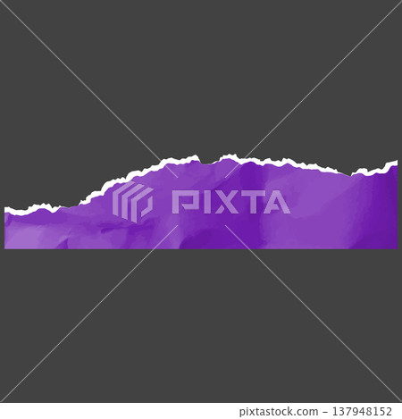 A bright purple strip of paper with a ragged, torn top edge and a wrinkled texture. A bright purple strip of paper with a ragged, torn top edge and a wrinkled texture. 137948152