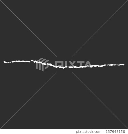 White curved line with jagged edges on a dark isolated background. 137948158