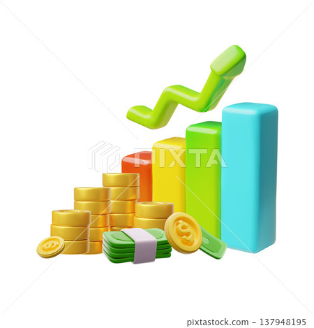Investment and finance 3d vector illustration set Investment and finance 3d vector illustration set 137948195