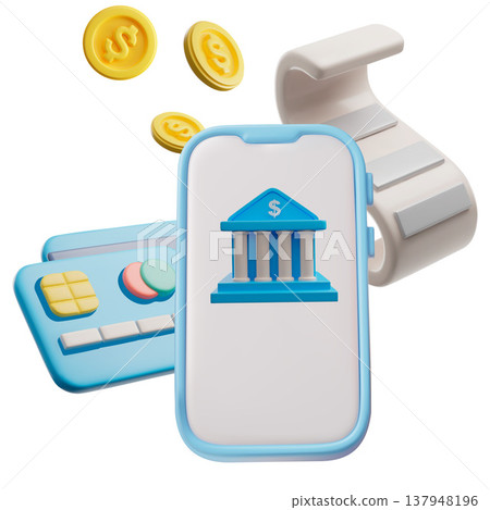 Online banking finance 3d vector illustration 137948196