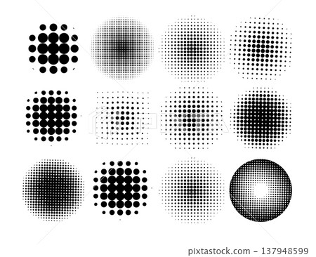 Halftone object set . Not AI, vector illustration. 137948599