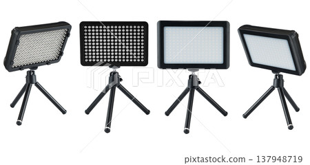lantern searchlight for video filming, on a white background, collage lantern searchlight for video filming, on a white background, collage 137948719