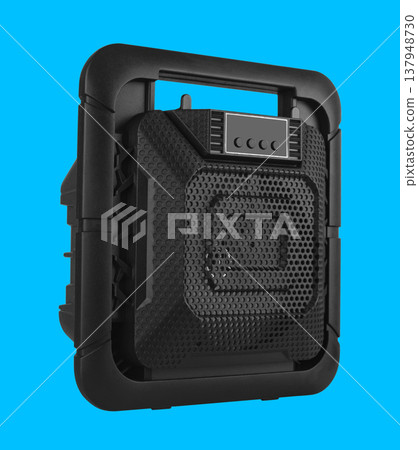 acoustic system, acoustic speakers, on a blue background 137948730