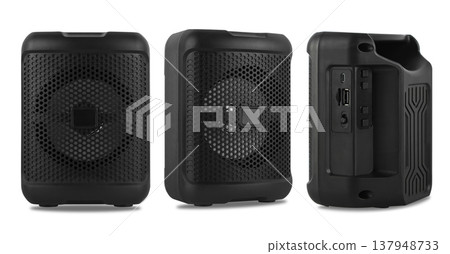 acoustic system, acoustic speakers, on a white background acoustic system, acoustic speakers, on a white background 137948733
