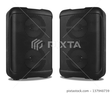 acoustic system, acoustic speakers, on a white background acoustic system, acoustic speakers, on a white background 137948739