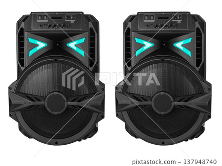 acoustic system, acoustic speakers, on a white background 137948740