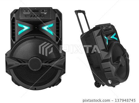 acoustic system, acoustic speakers, on a white background 137948745