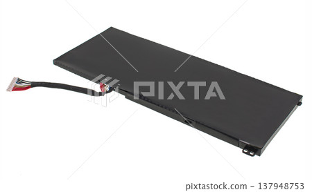 laptop battery, laptop spare part, isolated on white background 137948753