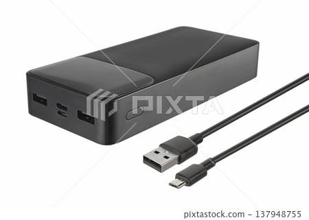 external battery for tablet phone, phone accessory, on white background external battery for tablet phone, phone accessory, on white background 137948755