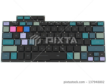 laptop keyboard, laptop spare part, isolated on white background laptop keyboard, laptop spare part, isolated on white background 137948802