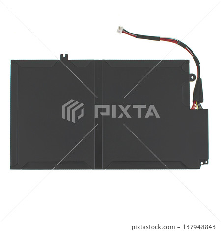 laptop battery, laptop spare part, isolated on white background 137948843